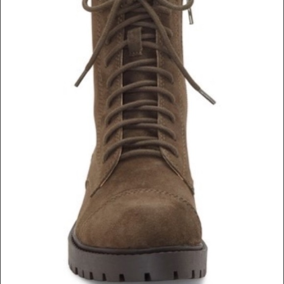 NWT Lucky Brand LP Ictus Olive Oiled Suede leather lace up Combat ankle boots 10 - Picture 9 of 17